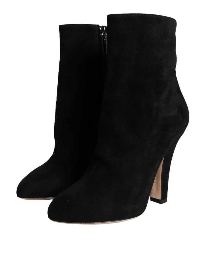 Bottes mi-mollet en daim noir Dolce &amp;amp; Gabbana