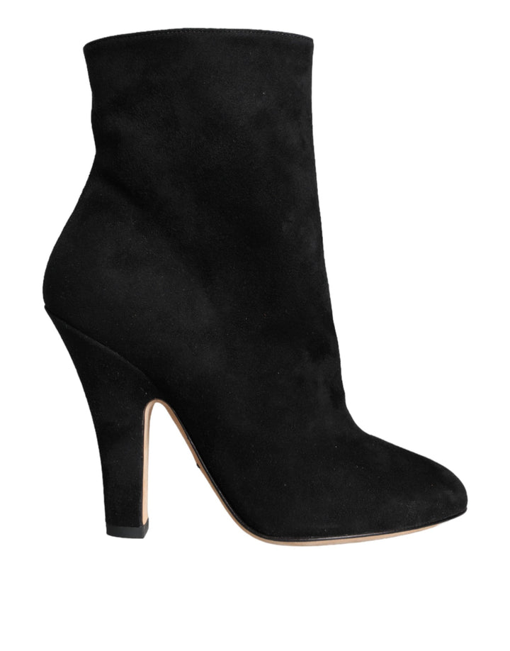 Bottes mi-mollet en daim noir Dolce &amp;amp; Gabbana