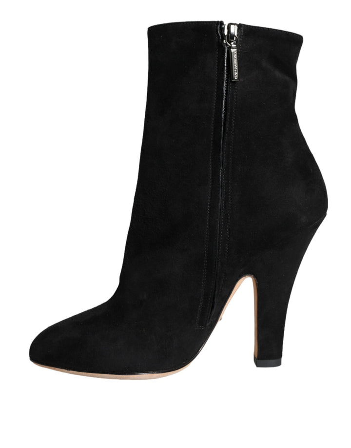 Bottes mi-mollet en daim noir Dolce &amp;amp; Gabbana