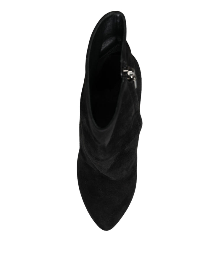Bottes mi-mollet en daim noir Dolce &amp;amp; Gabbana