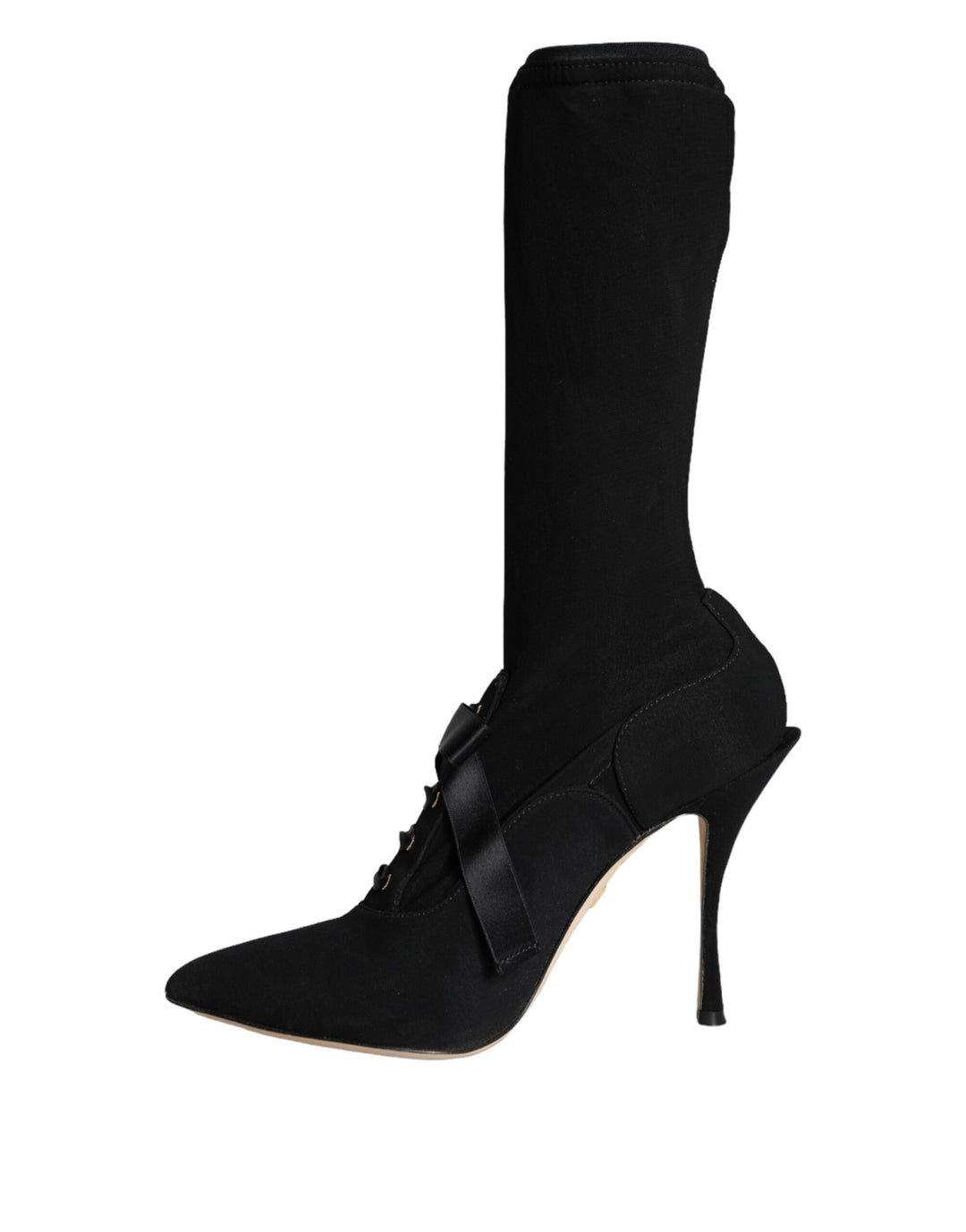 Bottes mi-mollet noires à talons aiguilles Dolce &amp;amp; Gabbana