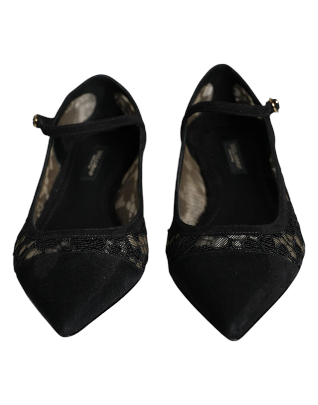 Chaussures plates Bellucci noires en dentelle Taormina de Dolce &amp;amp; Gabbana