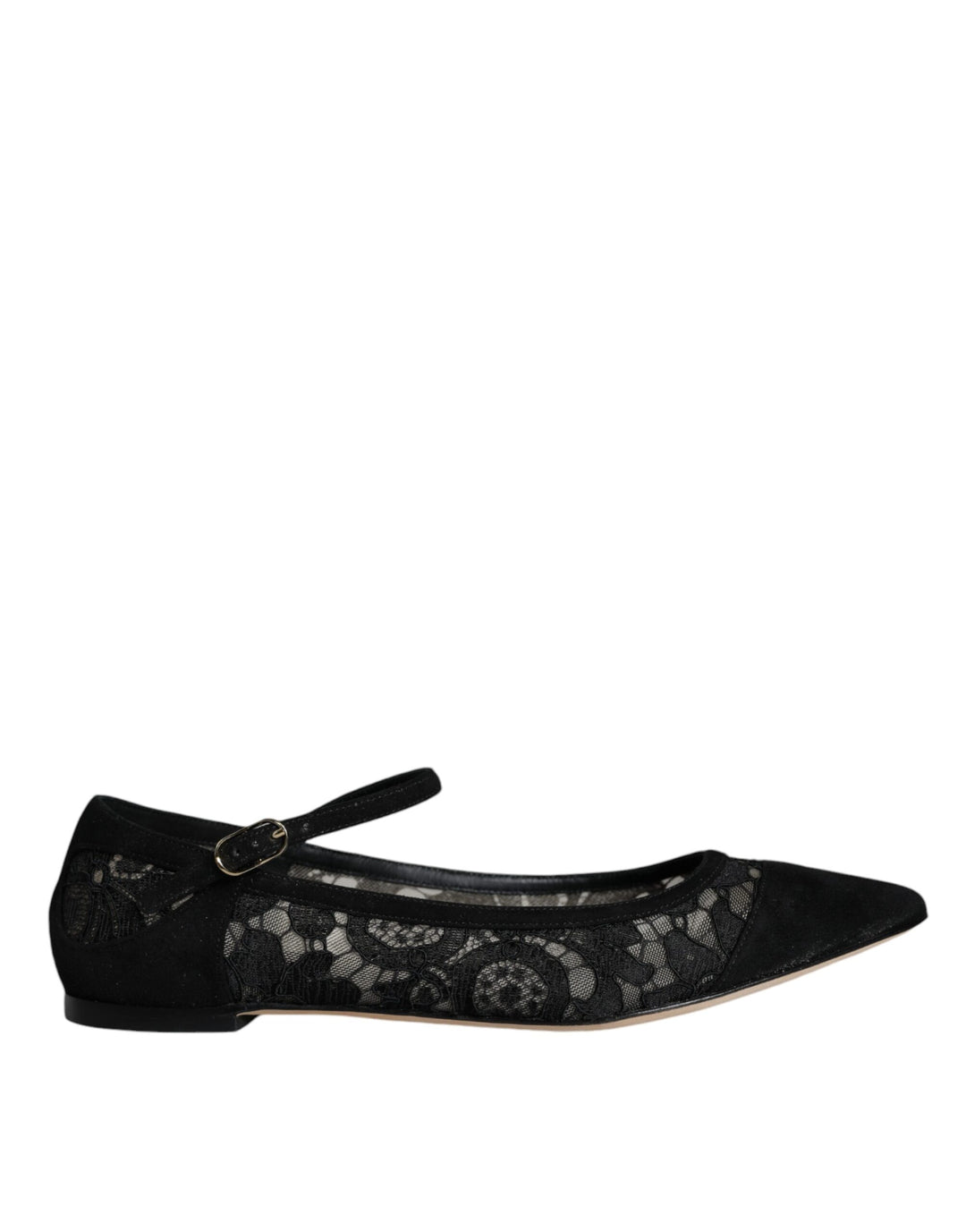 Chaussures plates Bellucci noires en dentelle Taormina de Dolce &amp;amp; Gabbana