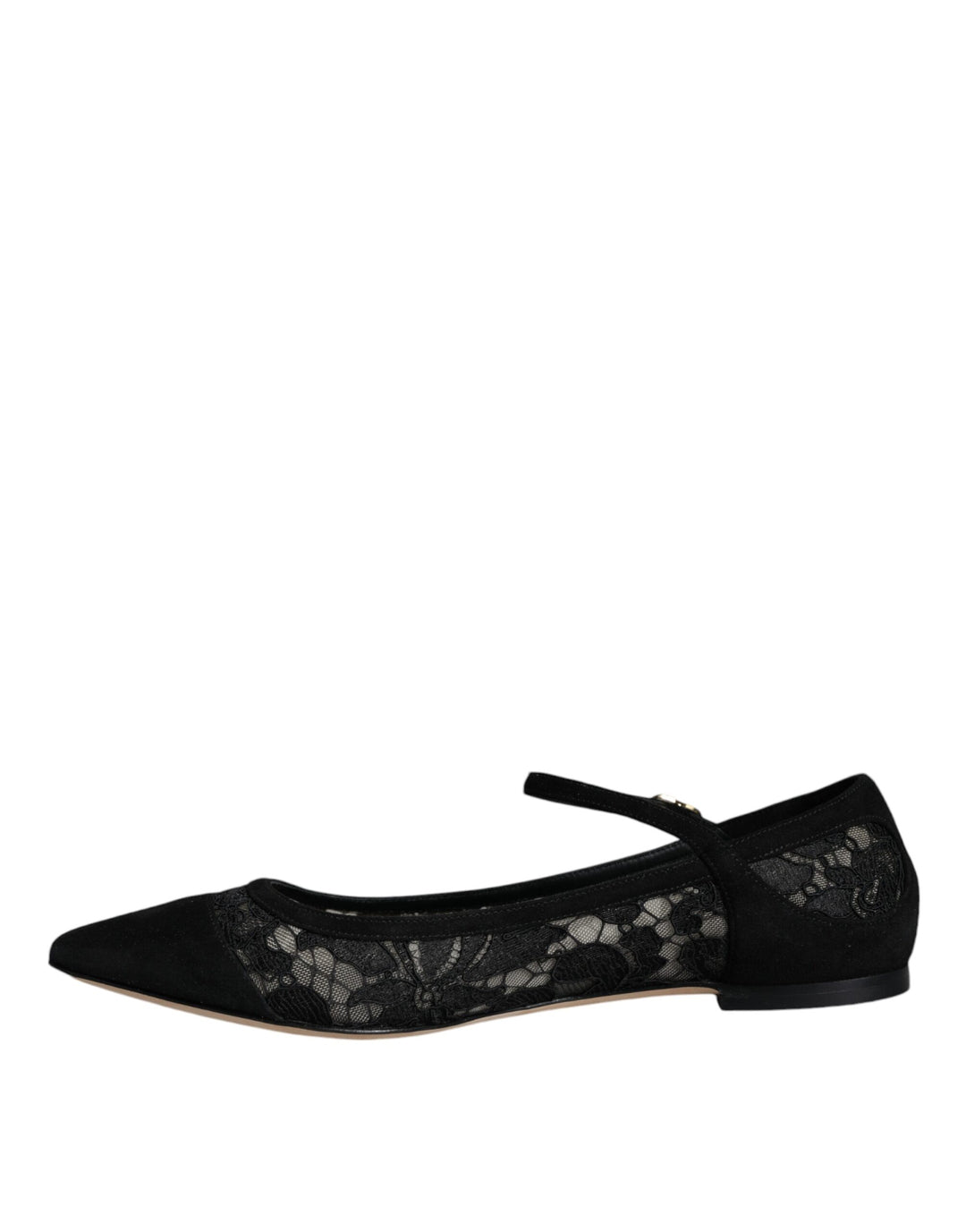 Chaussures plates Bellucci noires en dentelle Taormina de Dolce &amp;amp; Gabbana