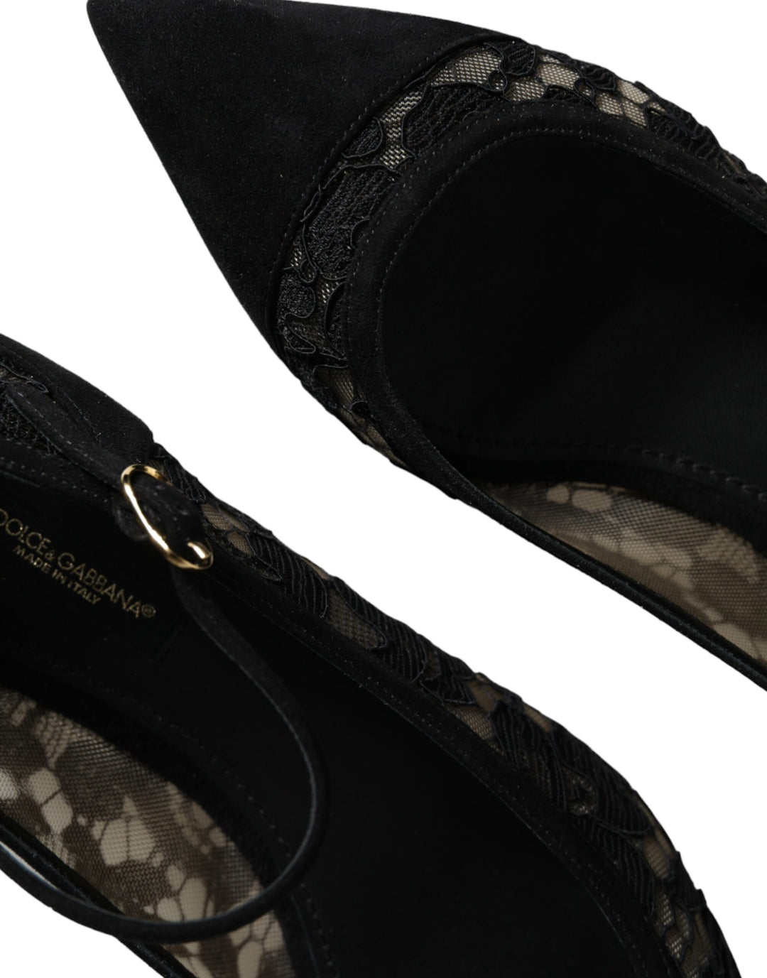 Chaussures plates Bellucci noires en dentelle Taormina de Dolce &amp;amp; Gabbana
