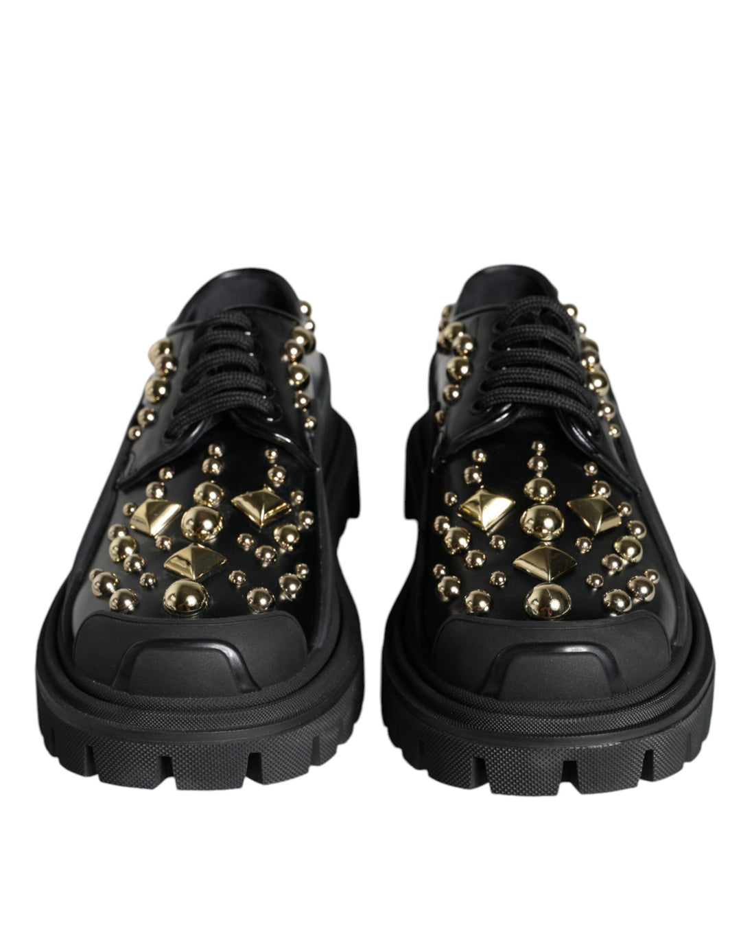 Chaussures de randonnée en cuir noir Dolce &amp;amp; Gabbana à ornements