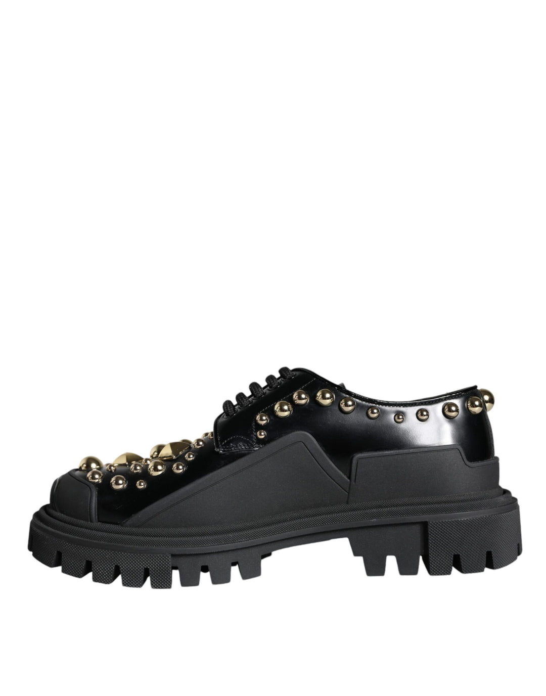 Chaussures de randonnée en cuir noir Dolce &amp;amp; Gabbana à ornements