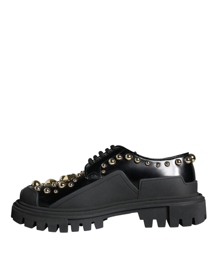 Chaussures de randonnée en cuir noir Dolce &amp;amp; Gabbana à ornements