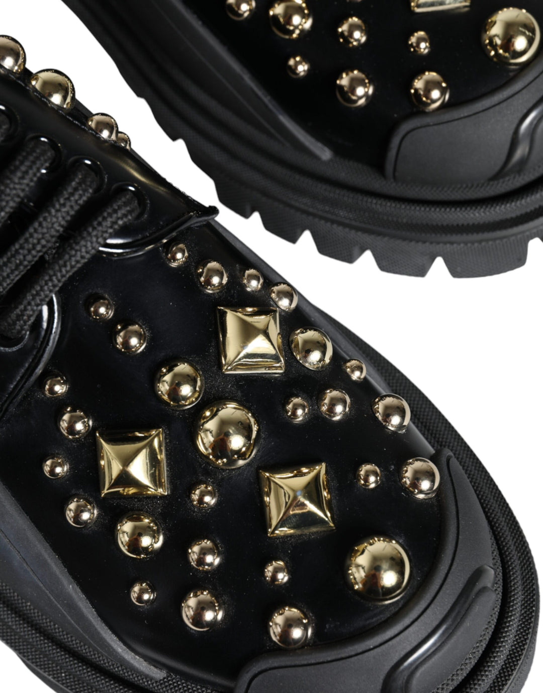 Chaussures de randonnée en cuir noir Dolce &amp;amp; Gabbana à ornements