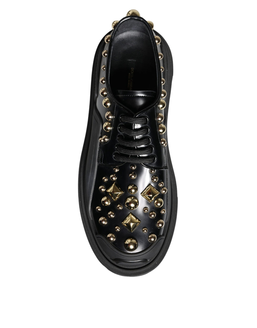 Chaussures de randonnée en cuir noir Dolce &amp;amp; Gabbana à ornements