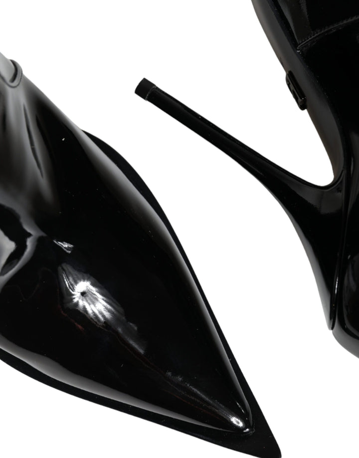 Botines puntiagudos de charol negro de Dolce &amp;amp; Gabbana