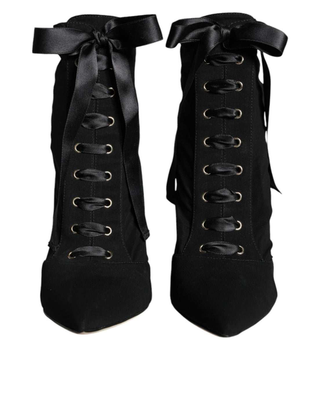 Dolce &amp; Gabbana Black Jersey Stretch Ankle Booties Shoes
