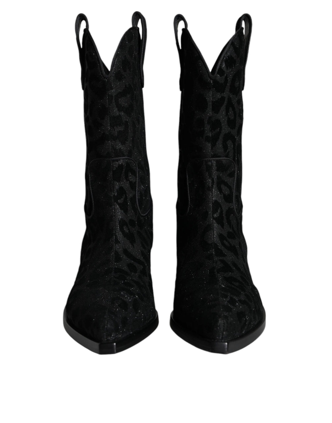 Botas vaqueras de leopardo en gris y negro de Dolce &amp;amp; Gabbana