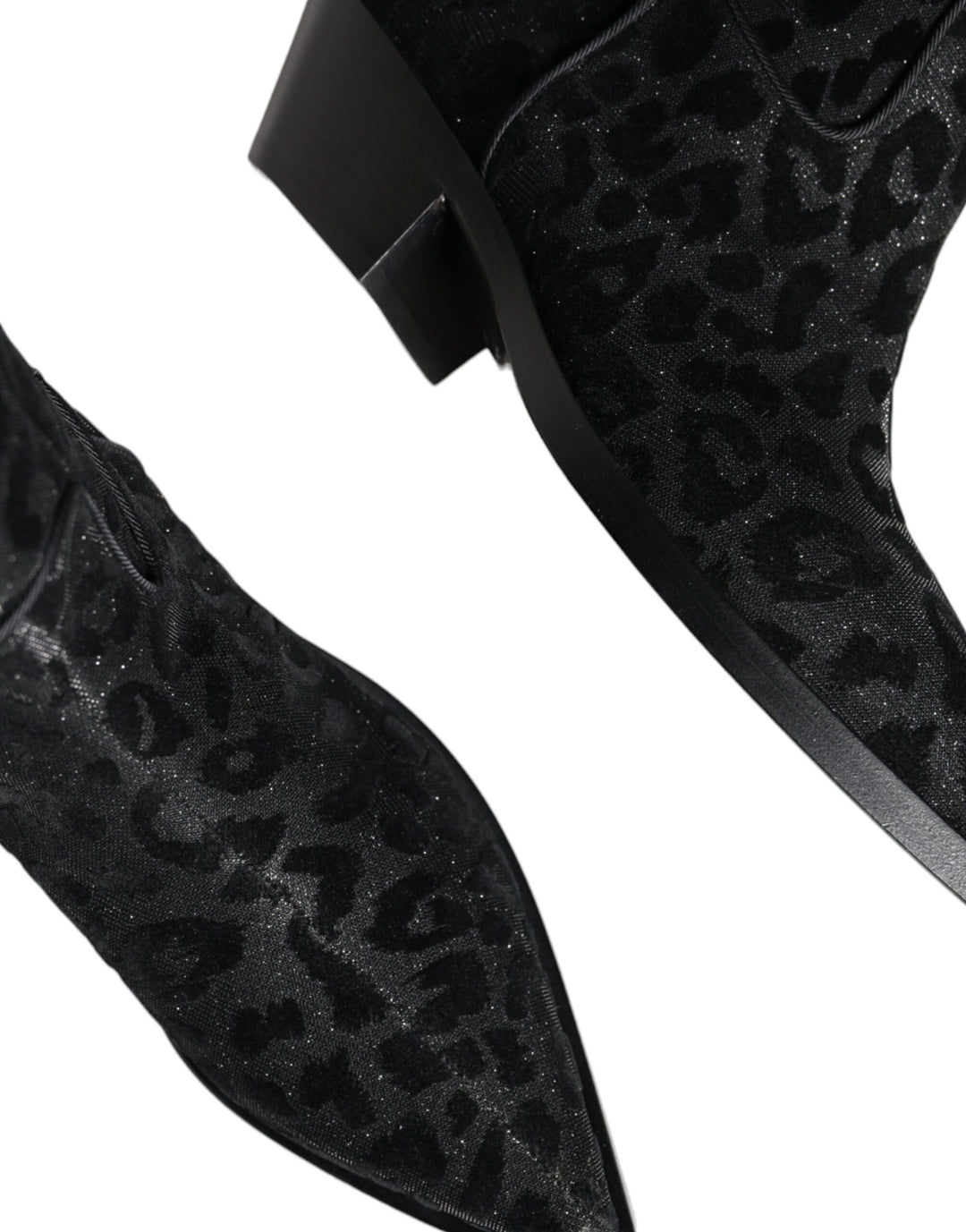 Botas vaqueras de leopardo en gris y negro de Dolce &amp;amp; Gabbana