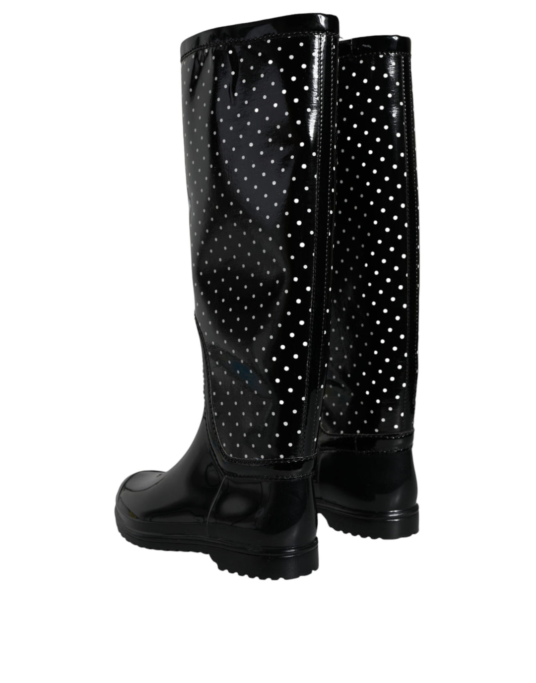 Botas altas hasta la rodilla de goma con lunares negros de Dolce &amp;amp; Gabbana
