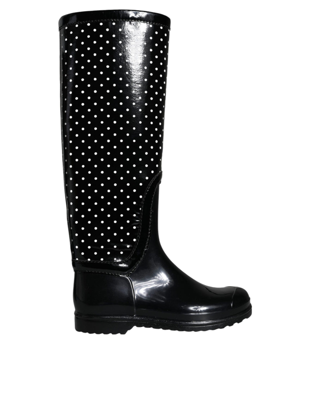 Botas altas hasta la rodilla de goma con lunares negros de Dolce &amp;amp; Gabbana
