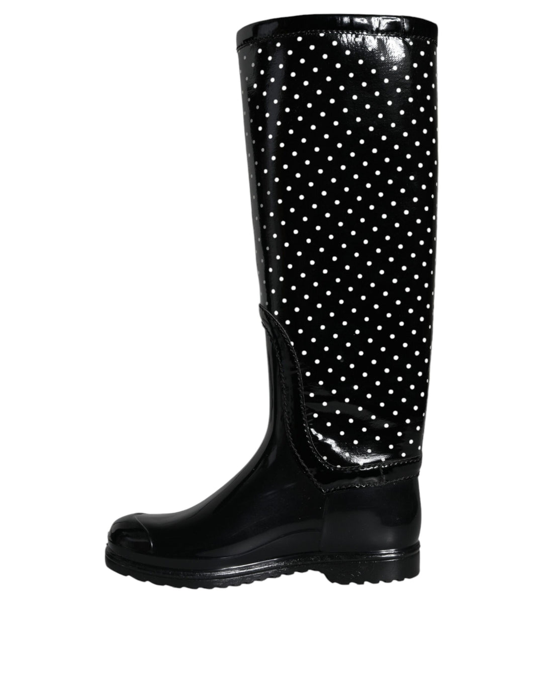 Botas altas hasta la rodilla de goma con lunares negros de Dolce &amp;amp; Gabbana