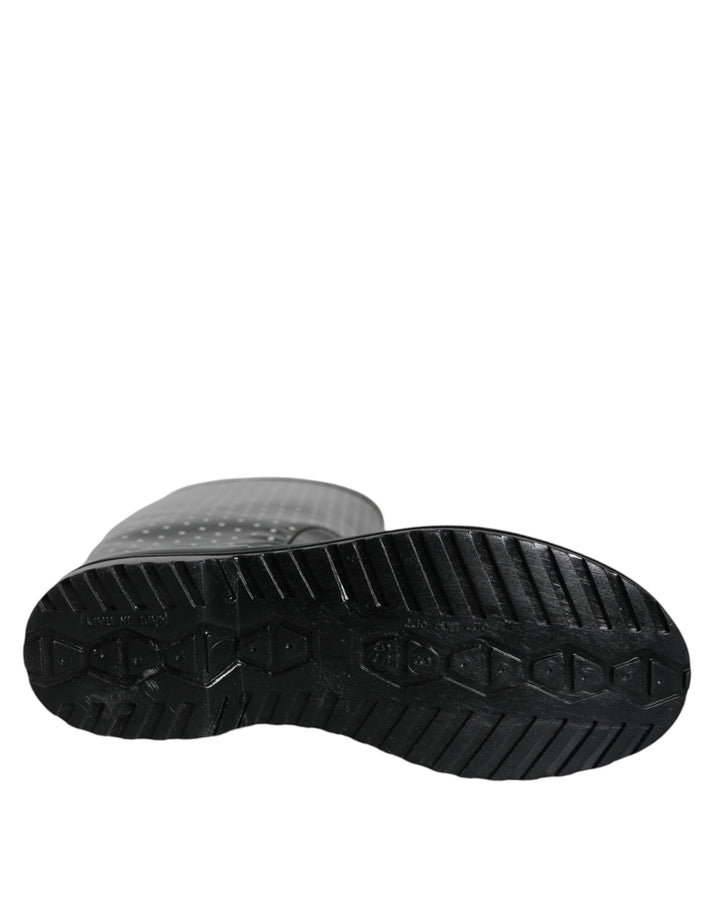 Botas altas hasta la rodilla de goma con lunares negros de Dolce &amp;amp; Gabbana
