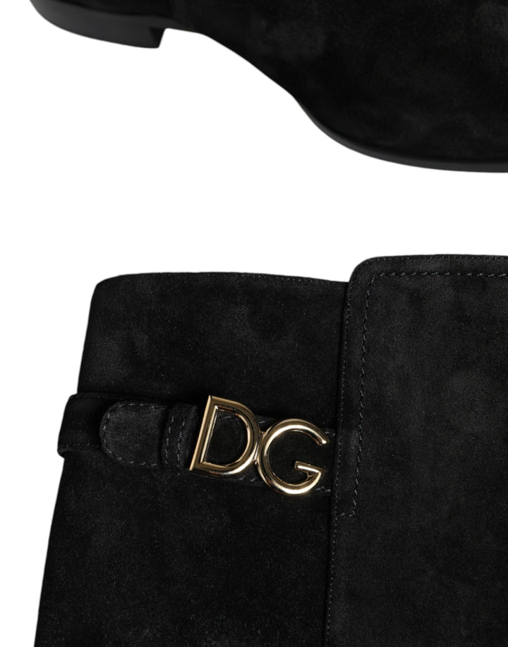 Botas altas hasta la rodilla de piel de ante negra de Dolce &amp;amp; Gabbana