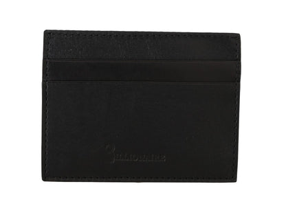 Cartera Billionaire Italian Couture de cuero negro de lujo