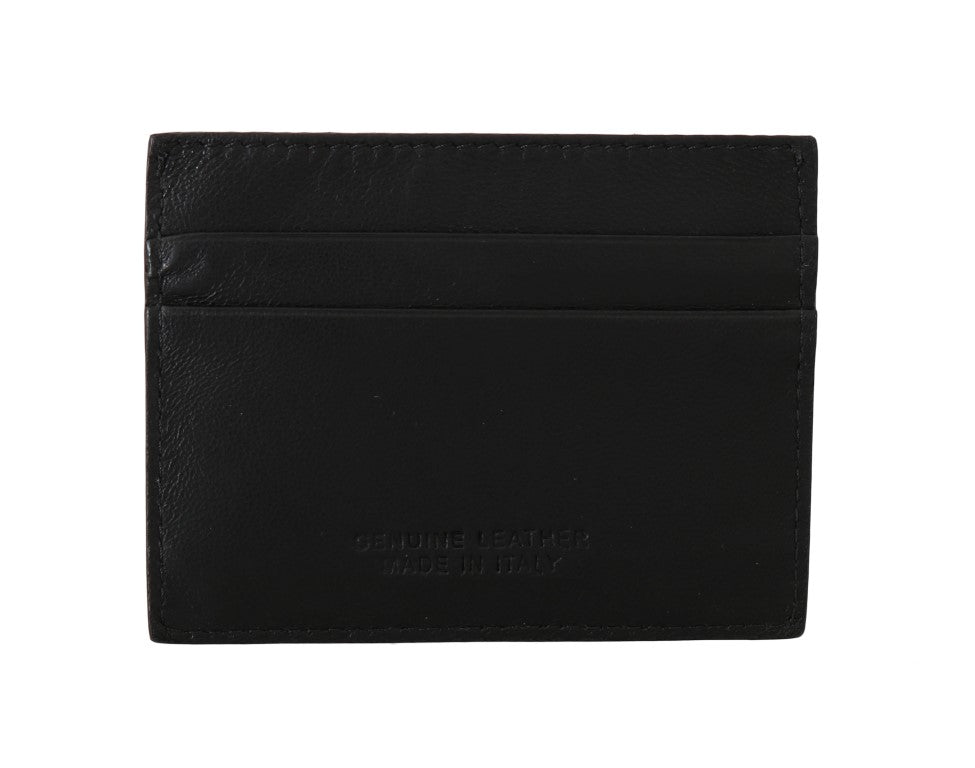 Cartera Billionaire Italian Couture de cuero negro de lujo