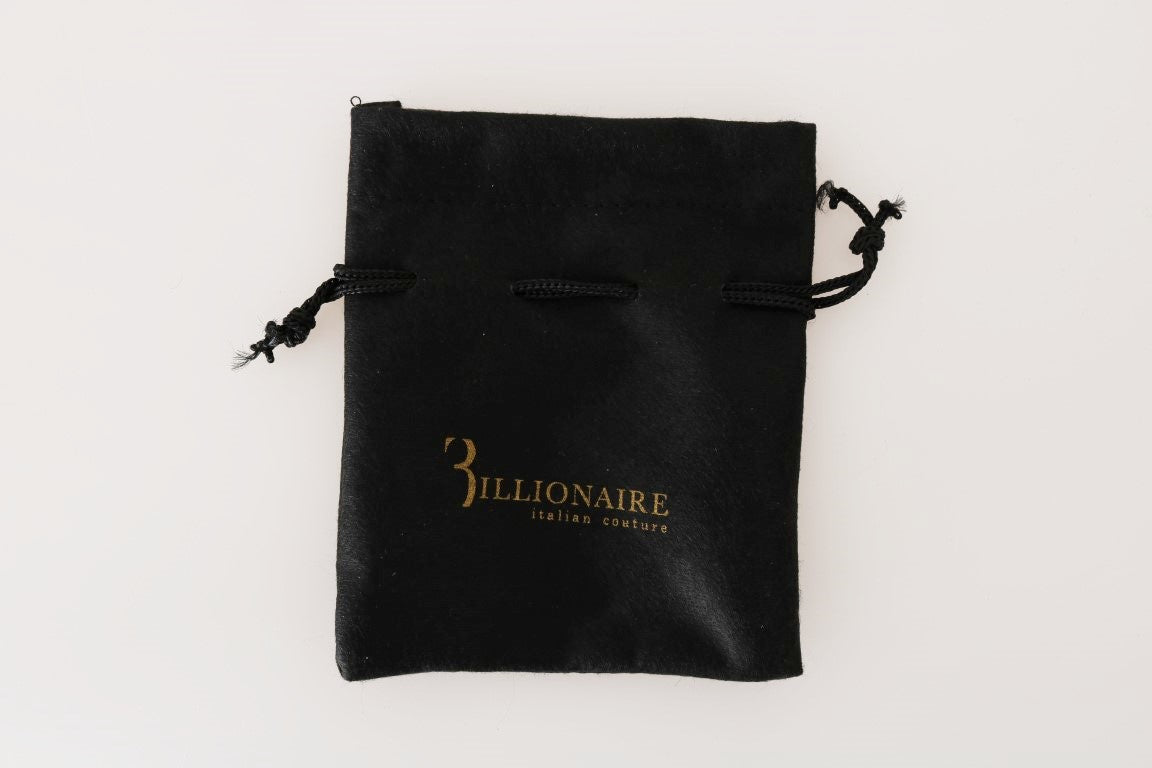 Cartera Billionaire Italian Couture de cuero negro de lujo