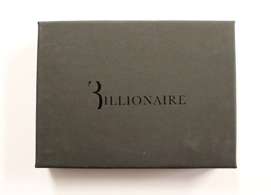 Cartera Billionaire Italian Couture de cuero negro de lujo