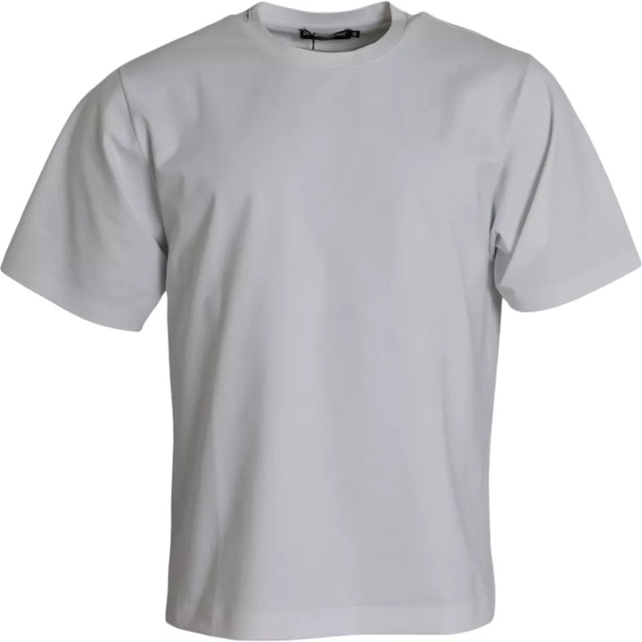 Dolce &amp; Gabbana White Cotton Round Neck Short Sleeve T-shirt
