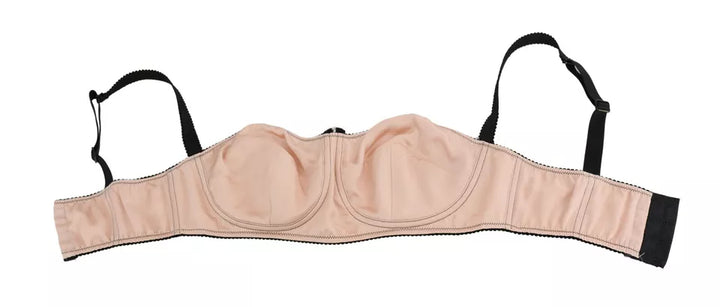 Dolce &amp; Gabbana Black Straps Pink Balconcino Bra