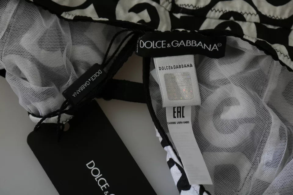 Dolce &amp; Gabbana Black DG Mania Print Sleeveless Swimwear