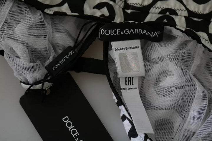 Dolce &amp; Gabbana Black DG Mania Print Sleeveless Swimwear