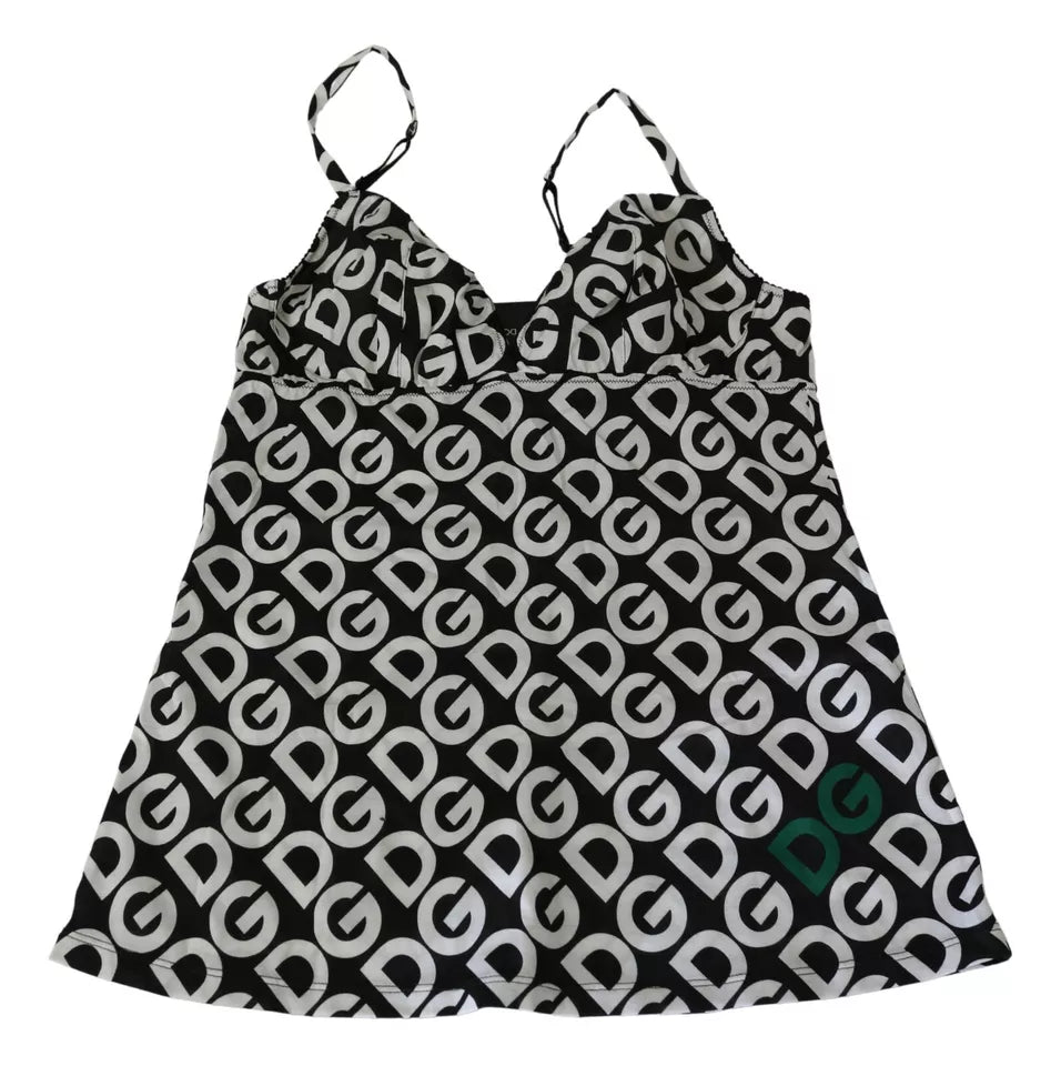 Dolce &amp; Gabbana Black DG Mania Print Sleeveless Swimwear