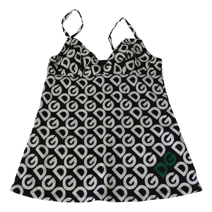 Dolce &amp; Gabbana Black DG Mania Print Sleeveless Swimwear
