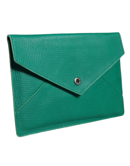Pochette en cuir vert Dolce &amp; Gabbana, mini-sac à main, étui pour tablette