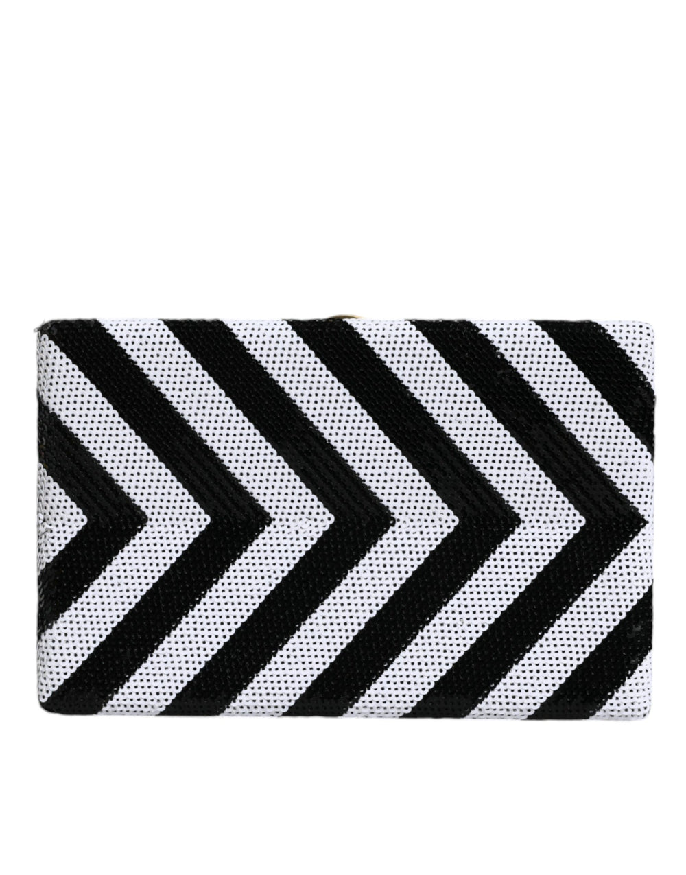 Dolce & Gabbana - Black White Gold Frame Clutch Evening Party Purse Bag