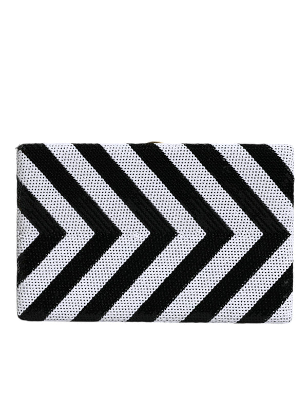 Dolce & Gabbana - Black White Gold Frame Clutch Evening Party Purse Bag