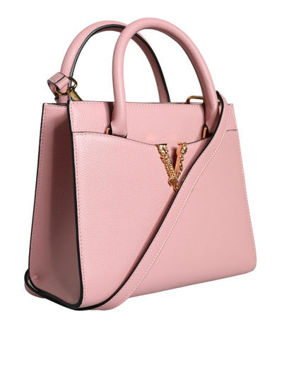 Bolso bandolera Versace rosa pequeño con asa superior de piel de becerro granulada