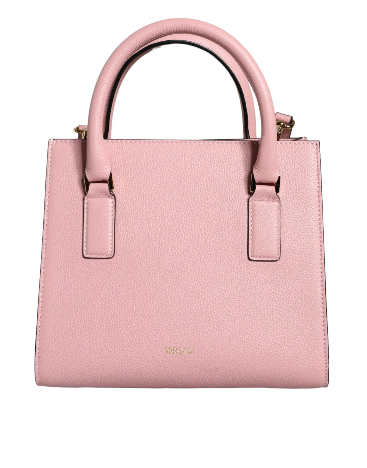 Bolso bandolera Versace rosa pequeño con asa superior de piel de becerro granulada