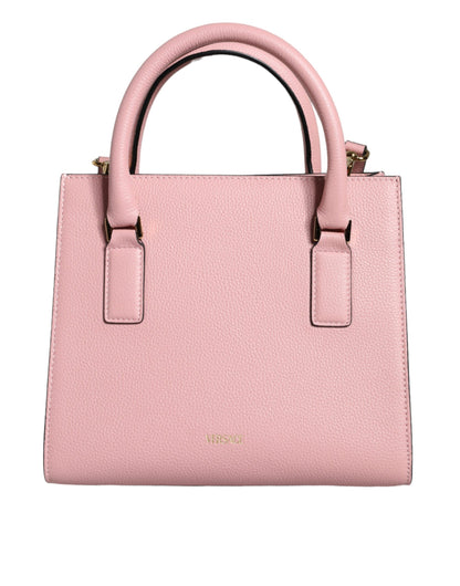 Bolso bandolera Versace rosa pequeño con asa superior de piel de becerro granulada