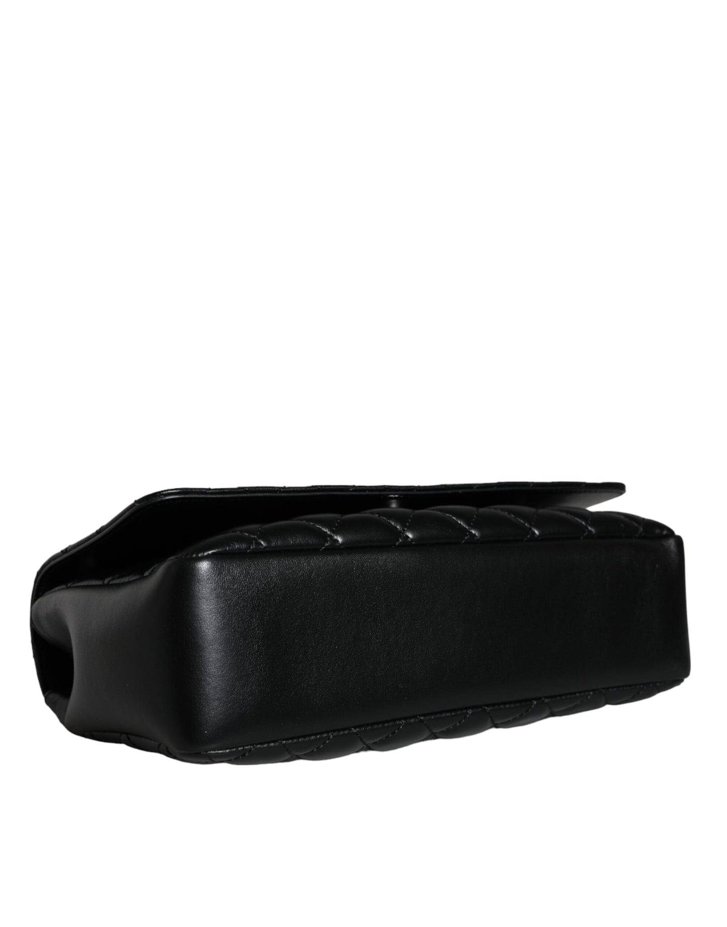 Bolso bandolera Versace de piel de cordero acolchada negra