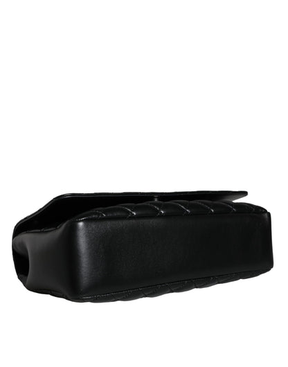 Bolso bandolera Versace de piel de cordero acolchada negra