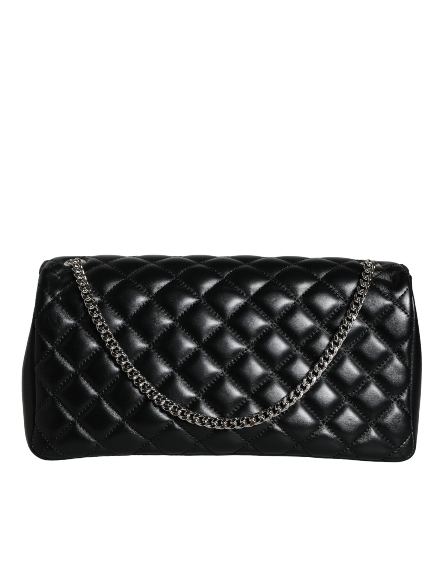 Bolso bandolera Versace de piel de cordero acolchada negra