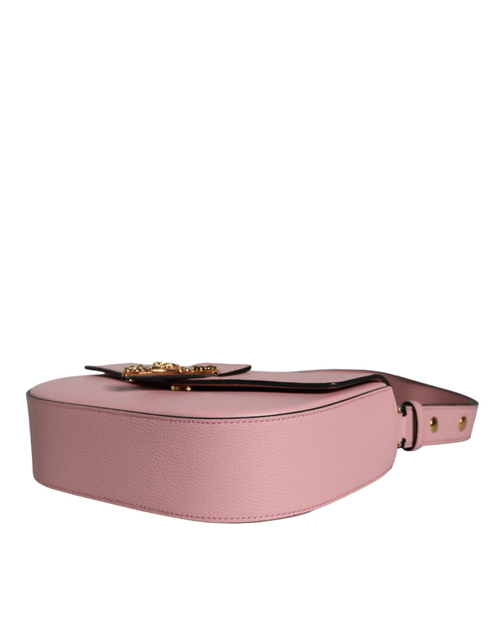 Bolso bandolera Versace de piel de becerro granulada rosa con logotipo