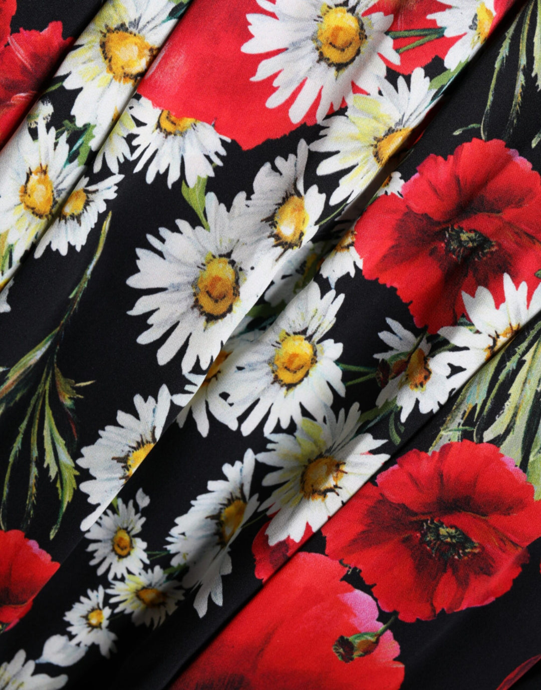 Dolce &amp; Gabbana Black Floral Silk Sleeveless Long Gown Dress