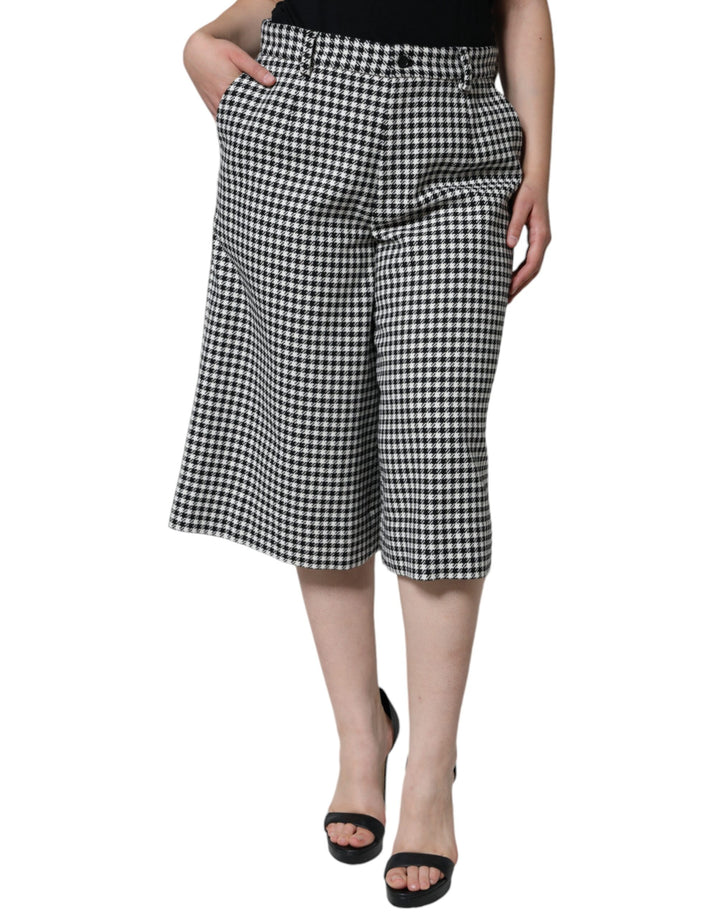 Pantalones anchos de pata de gallo en blanco y negro de Dolce &amp;amp; Gabbana