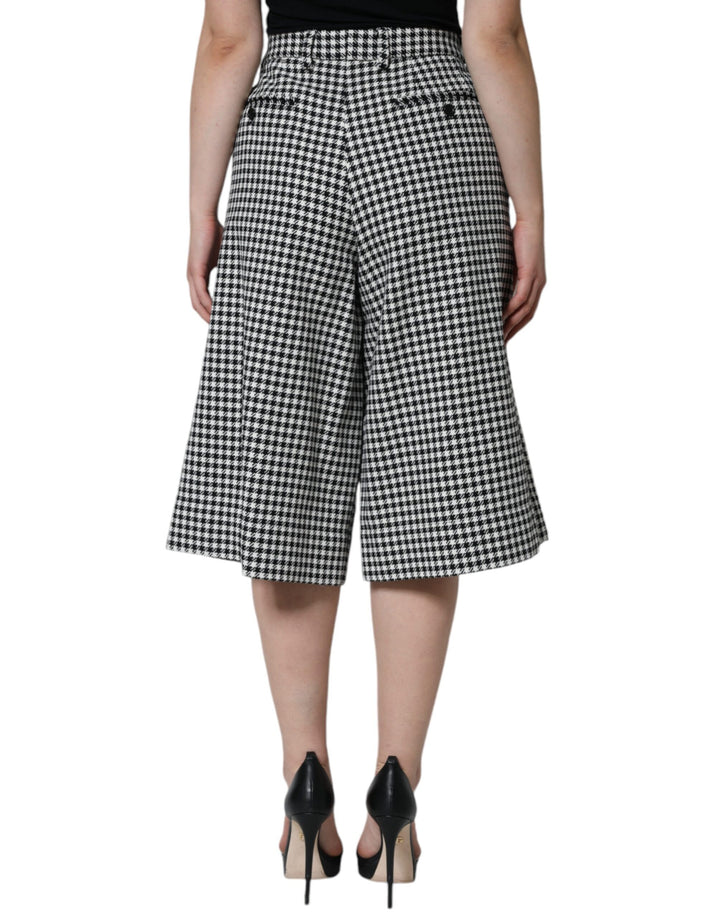 Pantalones anchos de pata de gallo en blanco y negro de Dolce &amp;amp; Gabbana