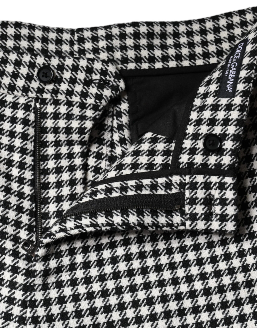 Pantalones anchos de pata de gallo en blanco y negro de Dolce &amp;amp; Gabbana