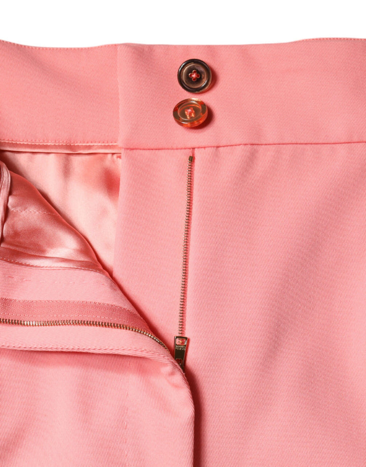 Pantalones cónicos de cintura alta de poliéster rosa rosa de Dolce &amp;amp; Gabbana
