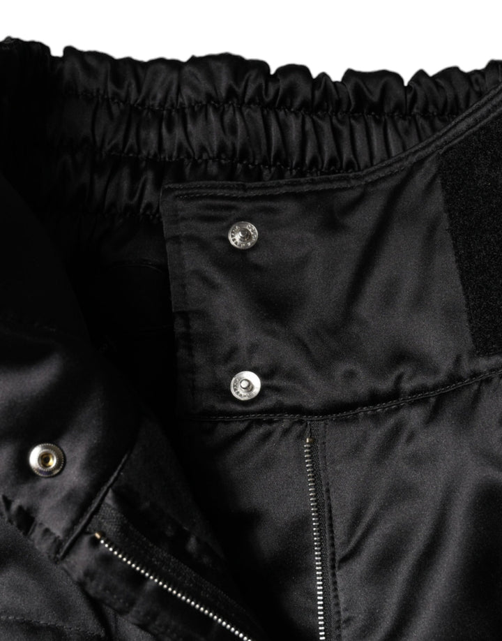 Pantalones negros de corte bota con cintura alta y acolchados de Dolce &amp;amp; Gabbana para mujer
