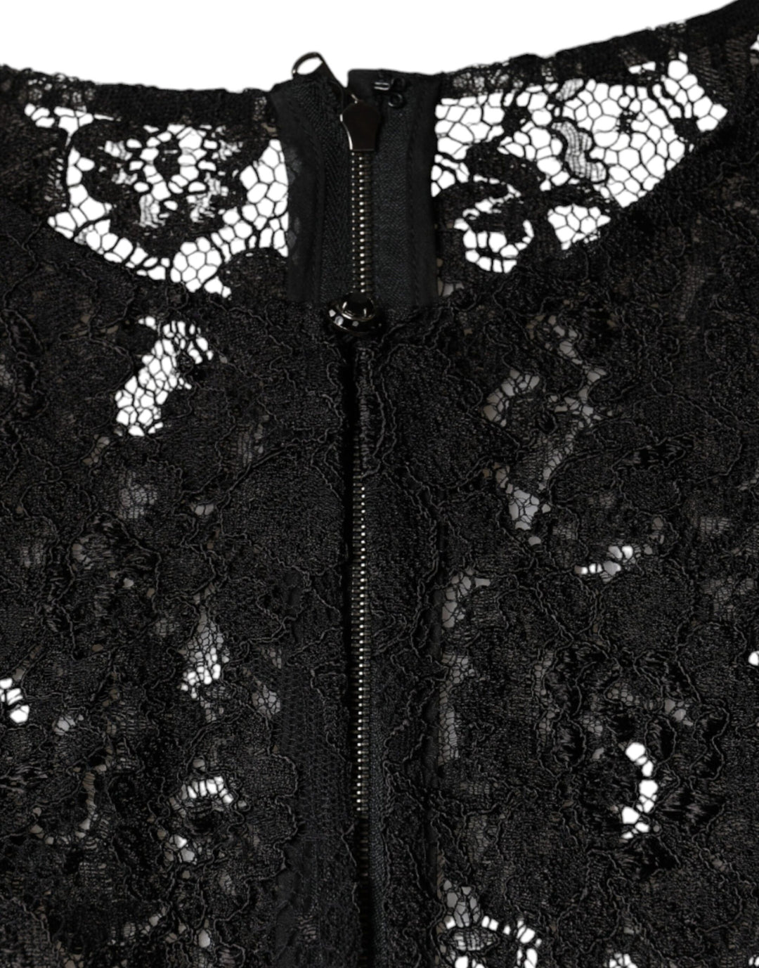 Dolce &amp; Gabbana Black Floral Lace See Through Long Sleeve Top
